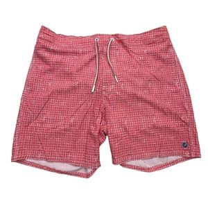 Johnnie-O Mens Mallon Trunks Swim Shorts Pink Sands Mesh Lined Drawstring XXL